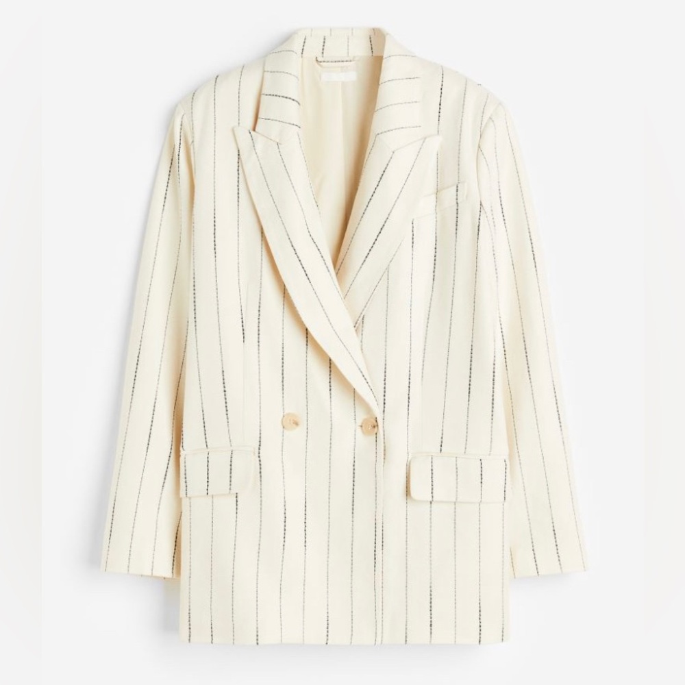 NWT Stripped off white blazer